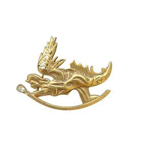 Salvador Dali Judaica Angel Brooch Gold-Tone  Signed 40th commemorative annivers